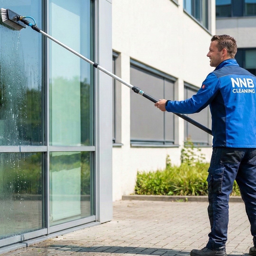NNB Cleaning schoonmakers aan het werk in kantoorpand